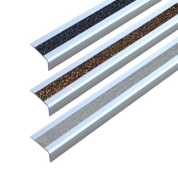 Anti-Rutsch-Treppenkanten-Profil Aluminium GlitterGrip, selbstklebend